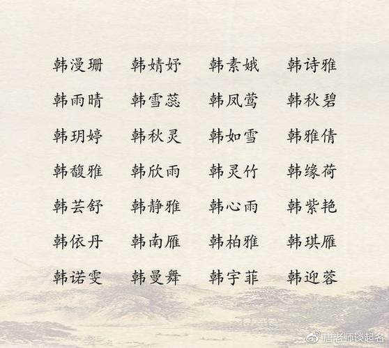 韩国女孩最新名字大全汇总